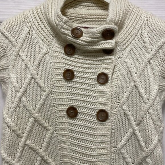 LEFT ON HOUSTON Cable Knit Front Snap Button Cowl Sweater Vest Size S - Picture 2 of 10